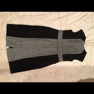 Black and white block dress